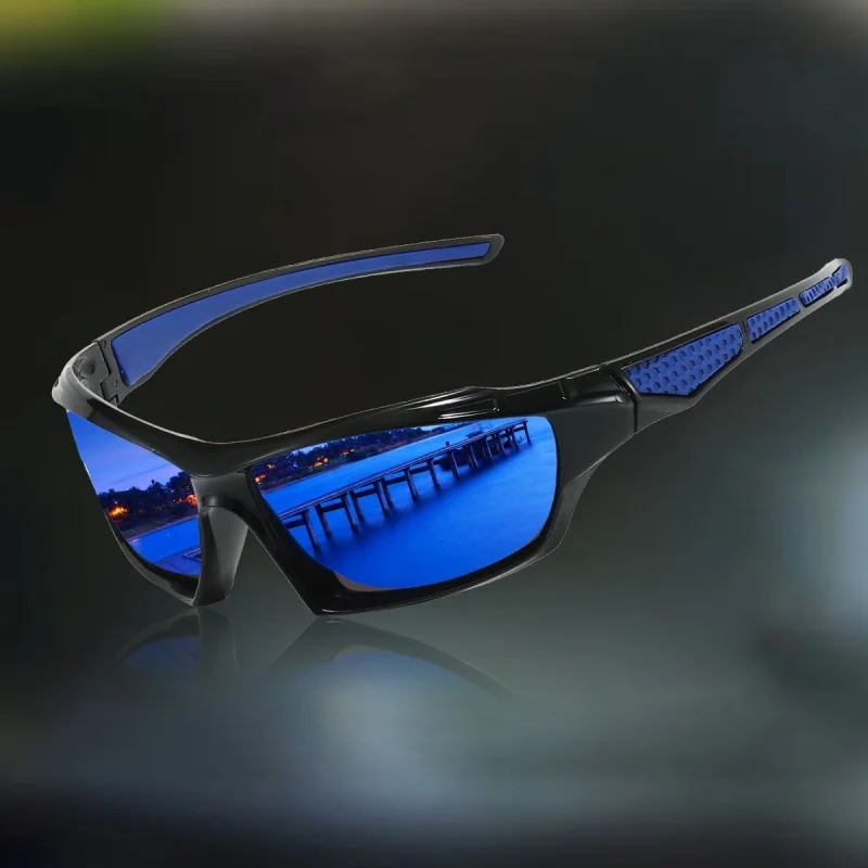 قطعة واحدة، نظارات بيضاوية كبيرة الحجم، مناسبة للرجال القيادة وصيد الأسماك والاستخدام الخارجي؛ مزيج من النظارات الخارجية الملونة.