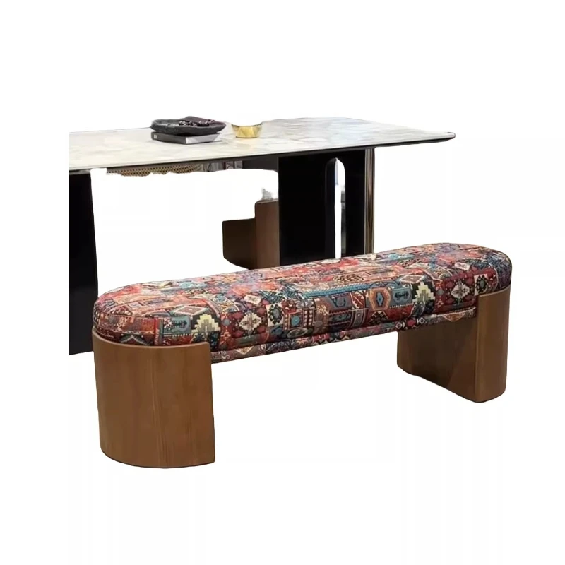 

Прикроватный табурет для спальни во французском винтажном стиле, прихожая, гостиная, домашняя гардеробная, табурет для пеленания обуви, дизайнерский диван-скамья