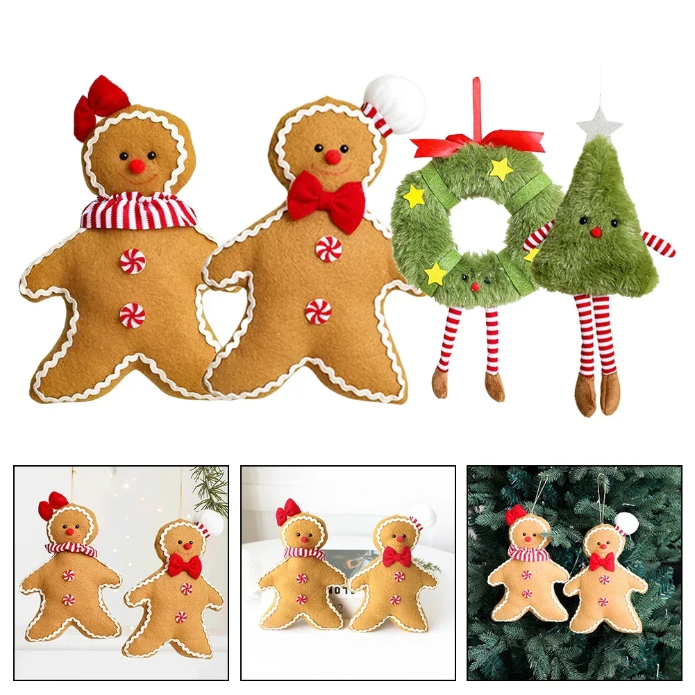 Christmas Series Plush Doll Gingerbread Man Soft Plush Toy Home Decoration Pendant Christmas Decoration