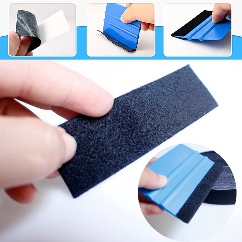 1Pc Plastic Squeegee with Felt Edge Car Vinyl Wrap Scraper Felt Squeegee Wrapping Tool Decal Applicator Wallpaper Smoothing Tool