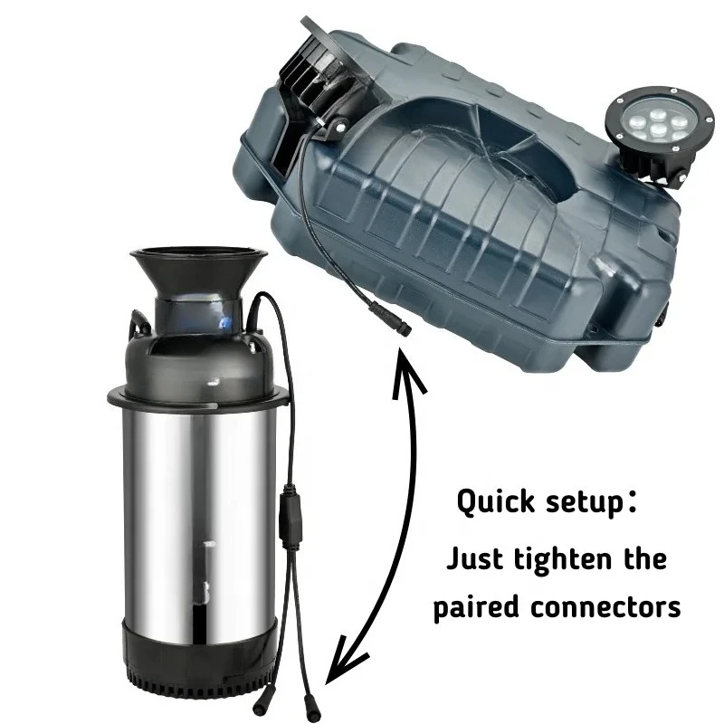 Aquaculture Fish Pond Fountain Aerator Floating Water Splash Air Pump With Remote Control LED Lights For Outdoor Pond Lake
