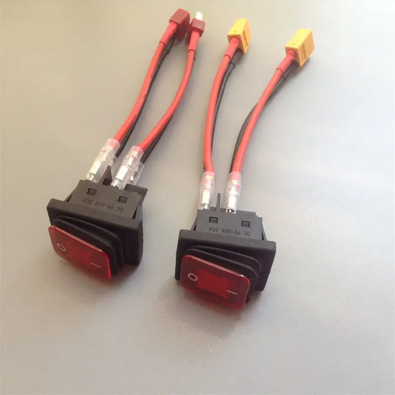 for T plug XT60 power switch 50A waterproof switch 4 pins 2 gears, high current, pull net boat master switch