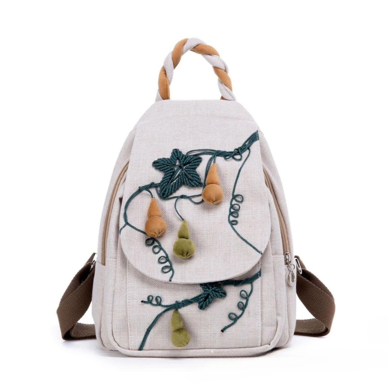 

Original ethnic style fabric art women's bag, gourd style backpack, lightweight, versatile, and durable