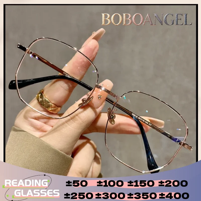 

BOBOANGEL Simple Myopia Hyperopia Prescription GlassesWomen Fashion Polygonal Frame Anti Blue Light Reading Optical Eyeglasses