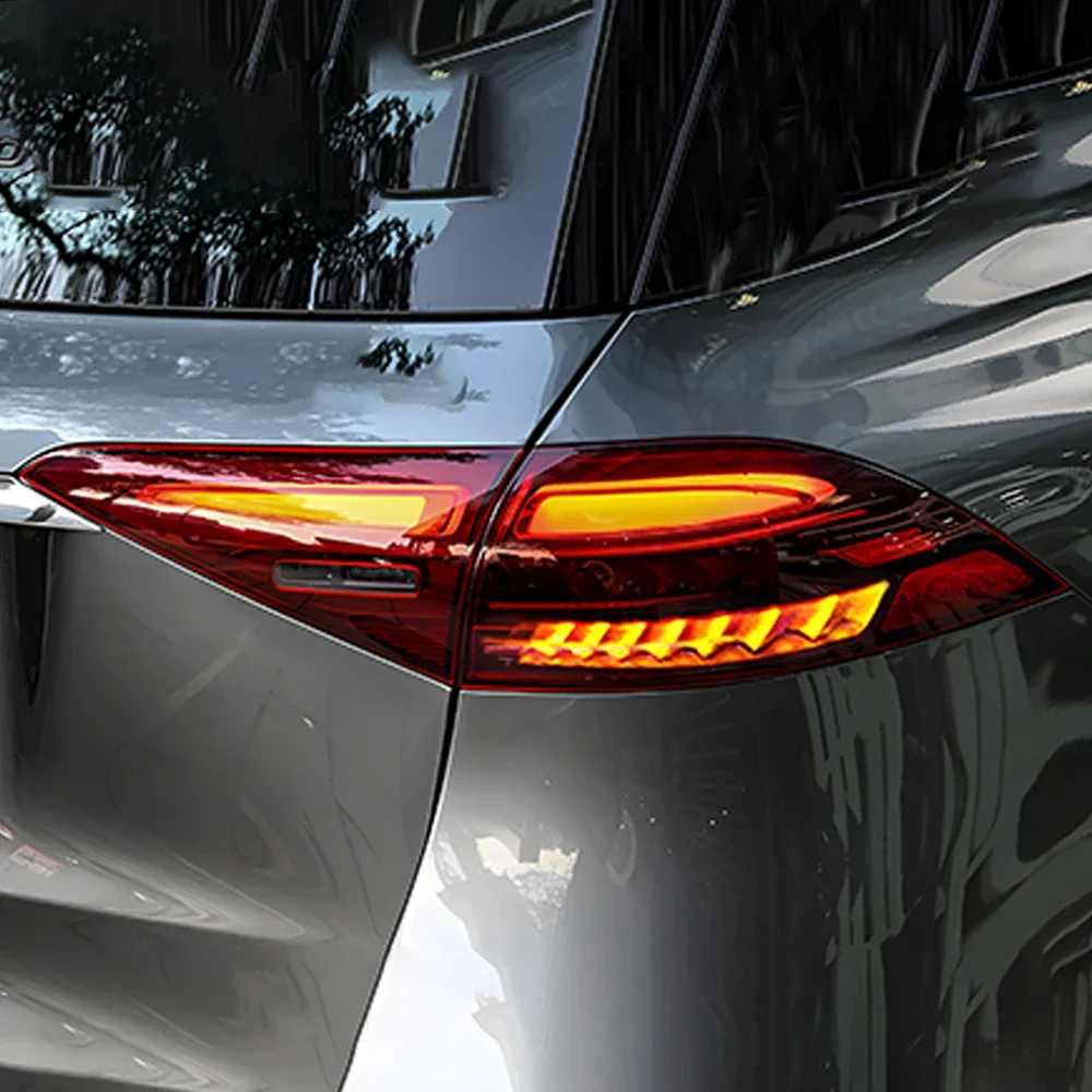 

Автомобильные задние фонари в сборе для Benz GLE W167 350 450 2020-2023, обновление, новый стиль, светодиодная подсветка, мигающий сигнальный светильник, аксессуары