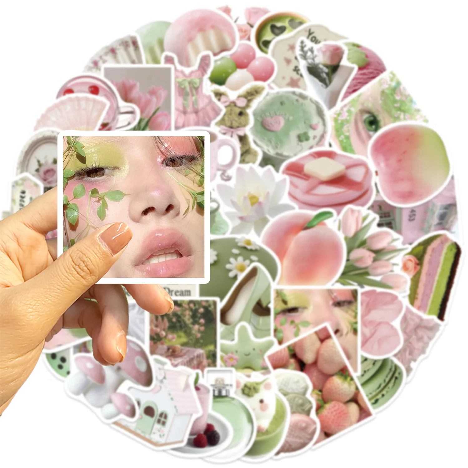 50 قطعة ملصقات نمط الباستيل Ins حلمي الجميل ملصقات صناعة يدوية سكرابوكينغ الهاتف الأمتعة سكيت مقاوم للماء شارات ماتشا