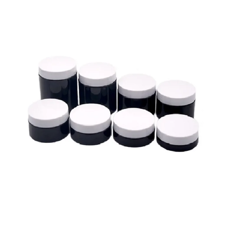 

24Pcs Empty Cream Jar Cosmetic White Lid Black Container Packaging 50g 80g 100g 120g 150g 200g 250g Portable Refillable Bottles