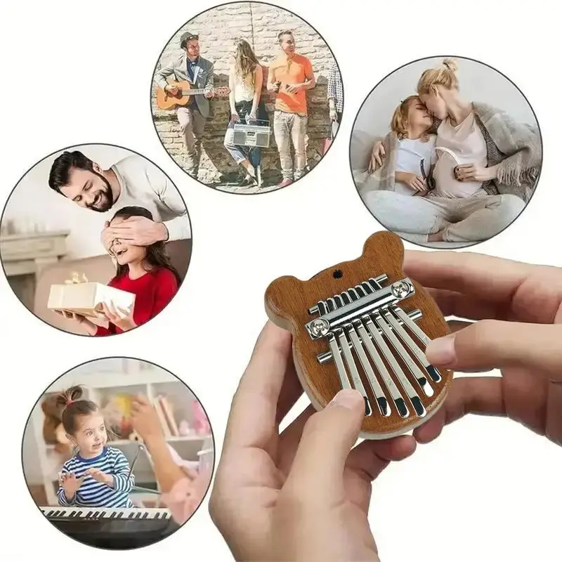 Finger Thumb Piano Wood Portable Thumb Piano Finger Kalimba Pocket Musical Piano For Beginners Solid Wood Finger Piano For Kids