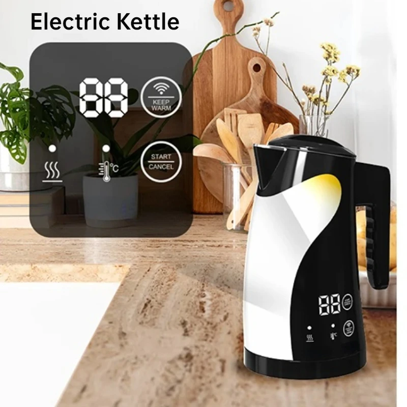 Fashion Safety Electric Kettle Temperature Control 1.25L 1300W Stainless Steel Thermo Bottle Coffee Tea Pot Kitchen Appliance