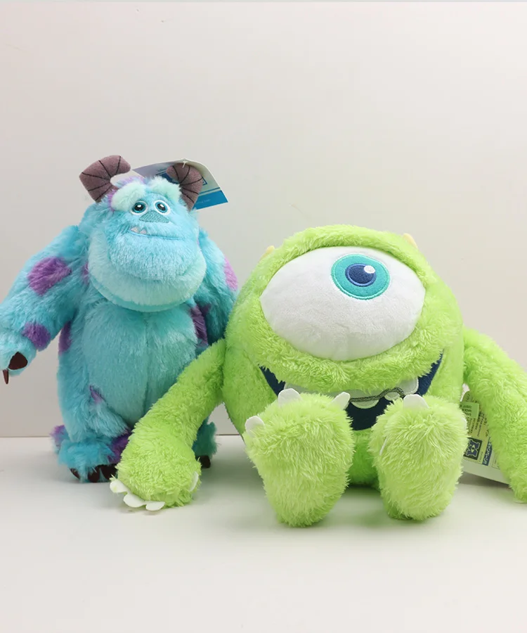 Kawaii Flauschige Pixar Sulley und Mike Plüschtiere Set Monsters Inc Wazowski Niedliche Anime Stoffpuppen Geburtstagsgeschenk für Mädchen Jungen – Detail 2
