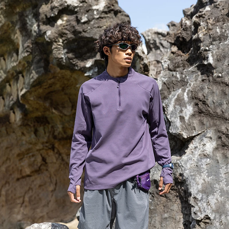 Men Women Outdoor Sport Long Sleeve Loose Casual Lightweight Quick Dry T-shirt Unisex Hiking Camping Track T Shirt Tops