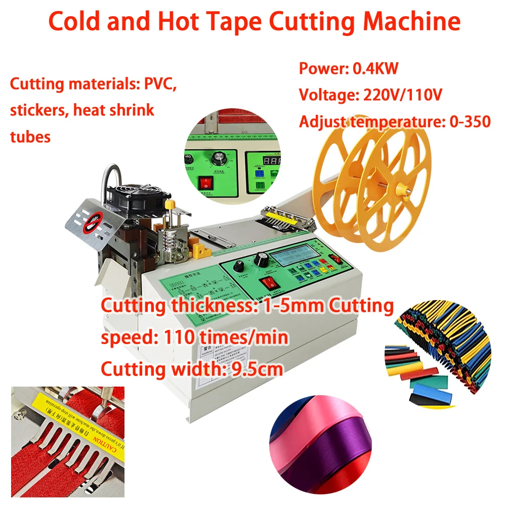 

Computer Cloth Tape Cutting Machine Automatic Cold And Hot Knife Magic Sticker Tube Zipper Heat Shrink Elastic Tape Cutter Tool