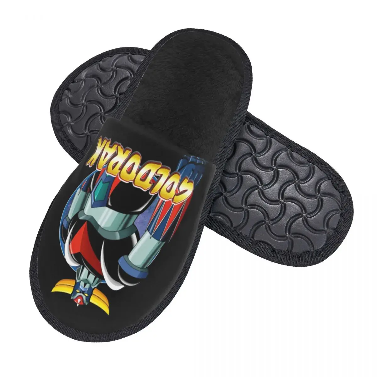 Custom UFO Robot Goldorak Grendizer Cozy Scuff With Memory Foam Slippers Women Anime Mechanical Warrior Bedroom House Shoes