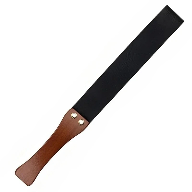 New! High Quality For Horses, 19'' Equestrianism Crops Leather Paddle with Anti-Slip Wooden Handle, Riding Crop