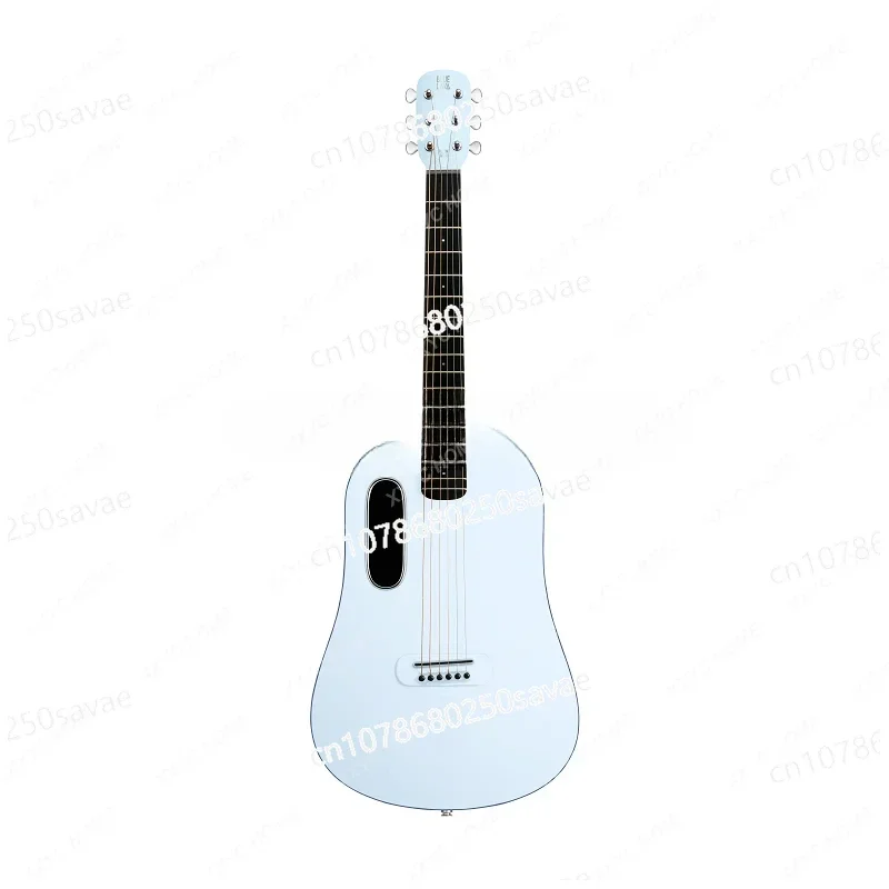Musical Instrument White Integrated Top Grade Lava Extraction Thermal Guitar Blue