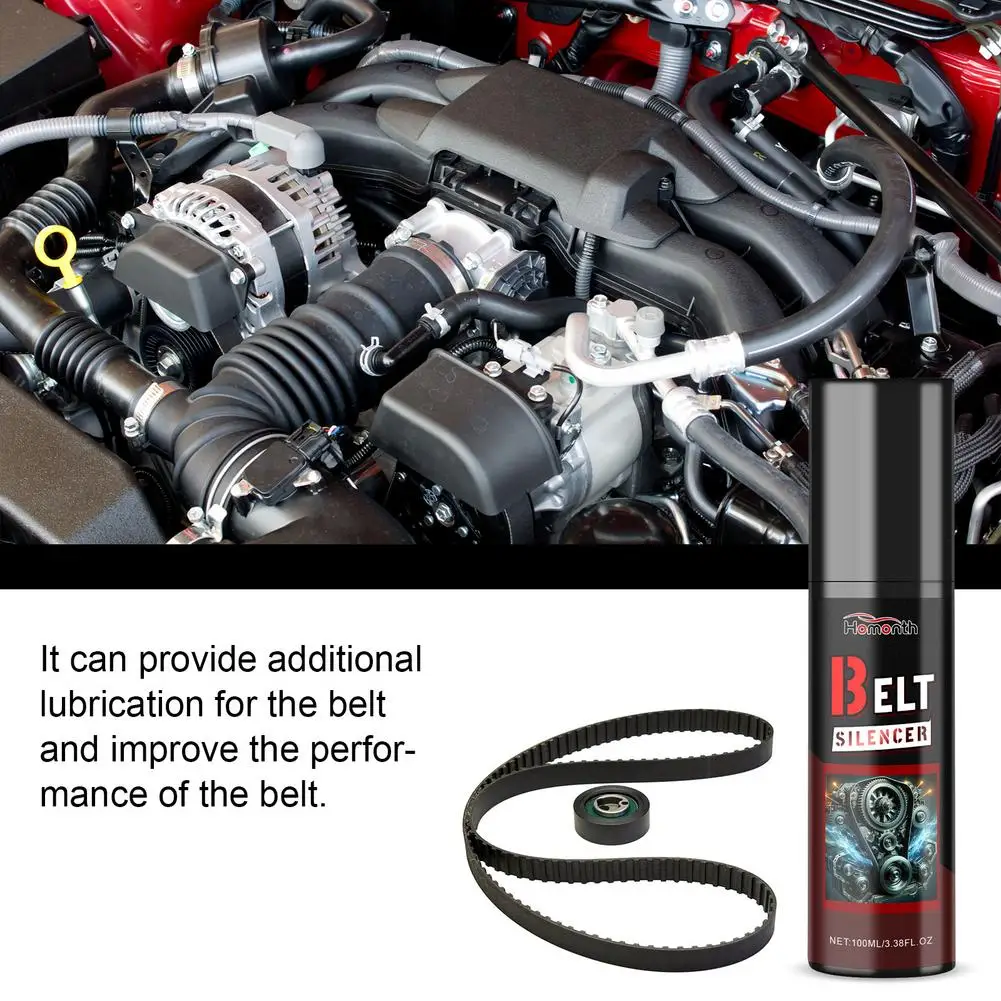 100ml Belt Noise Spray Automotive Prolongs Belt Life Spray-On Dressing Spray Car Rubber Seal Belt Softening Lubrication Spray