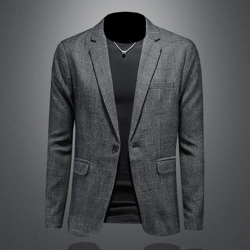 

Sli Slim Fit Men's Suit Casual Versatile Faionable Urban Sle Long Sve Four Button round Bot Regular Length