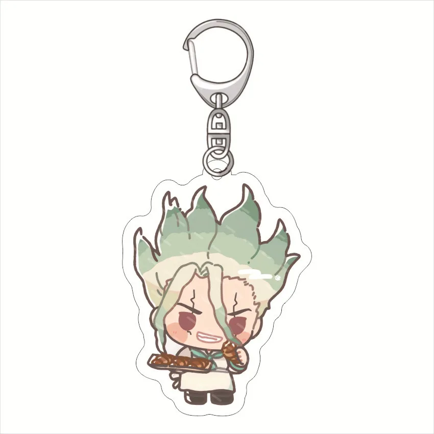 55MM Anime Dr. STONE Figure Senku Ishigami Yuzuriha Ogawa Kohaku Taiju Oki Gen Asagiri Acrylic Keychain Chrismas Cute Gifts