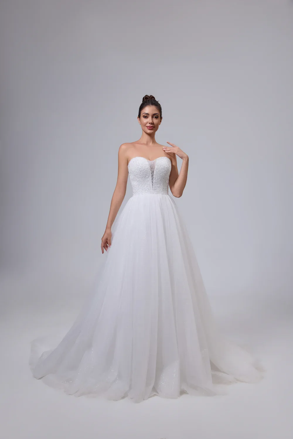 

Customized beading weetheart Shiny Full Beading Sequins Ballgown Wedding Dresses Floor Length