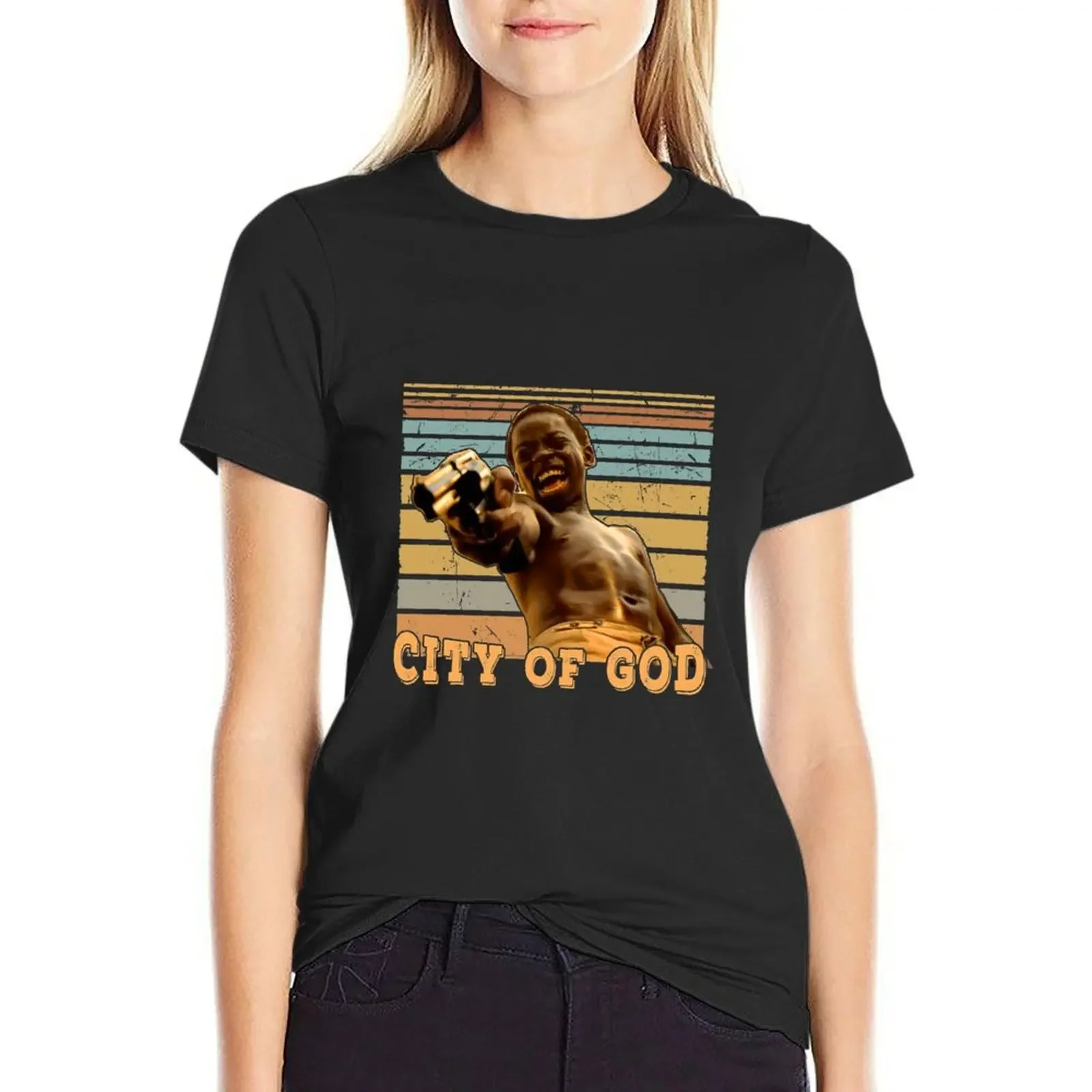 

City Of God Retro Vintage T-Shirt tees funny shirts graphic tees summer blouses woman 2024