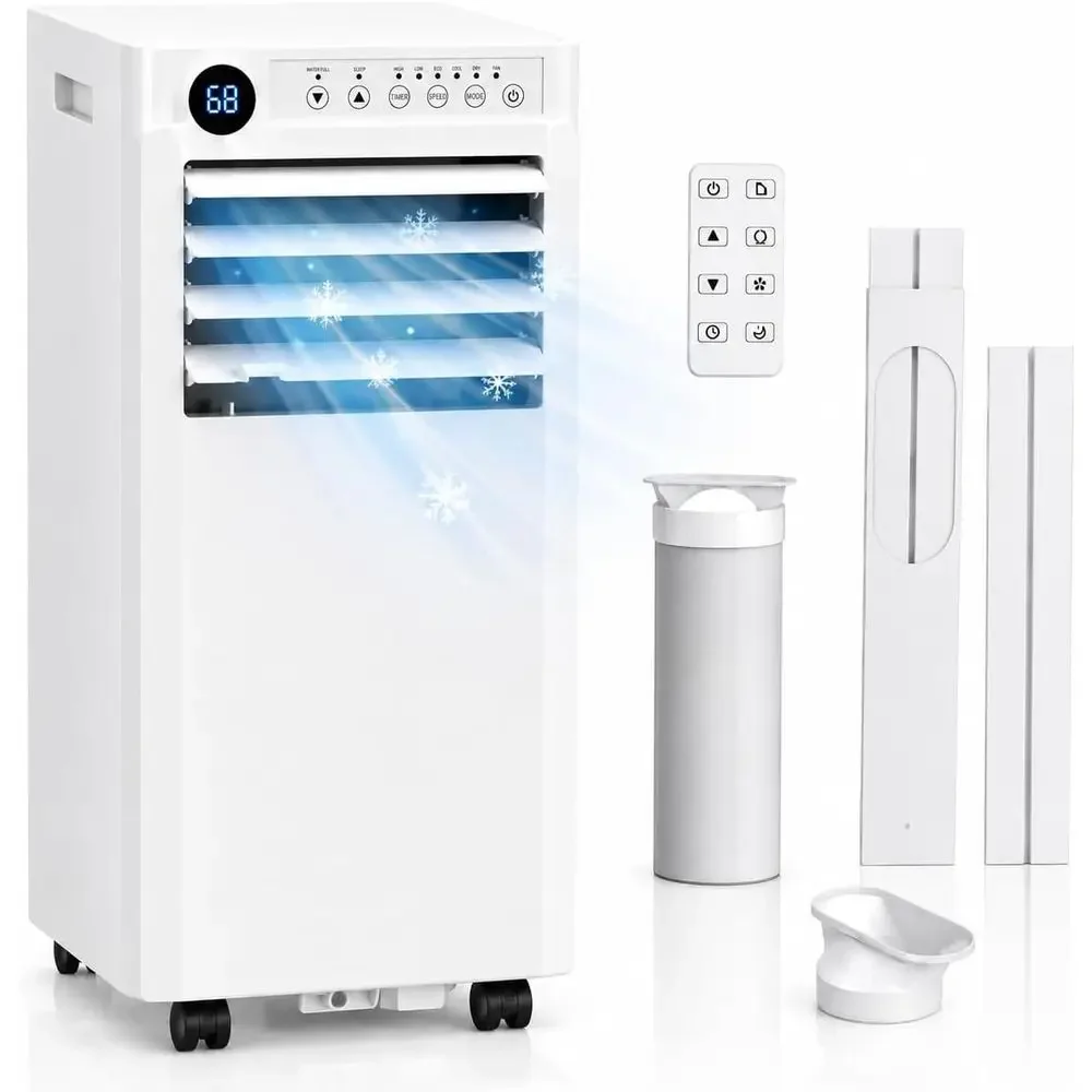 

Portable Air Conditioner, Cools up to 350 sq. ft, AC Unit with Dehumidifier & Fan, Quiet Sleep Mode, Remote Control, 24H Timer,