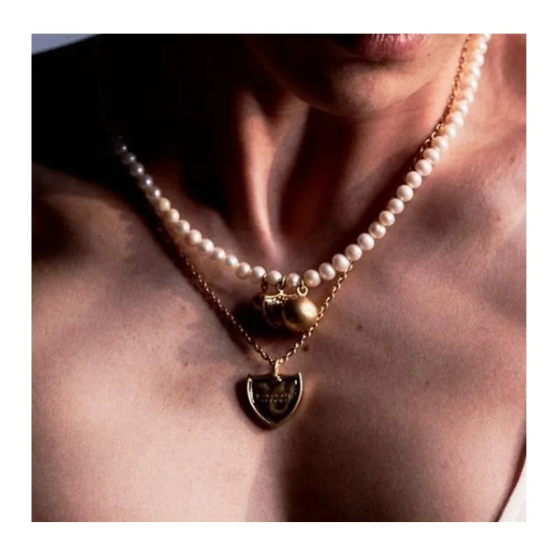 

Accessories Freshwater Pearl Necklace Simple Vintage Baroque Necklace Men's and Women's