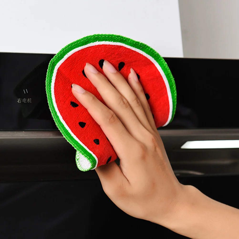 

2Pcs Hanging Hand Towels Fruit Pattern Soft Absorbent Kitchen Bathroom Dish Cloth Quick Drying Cleaning Cloth Hand Towels