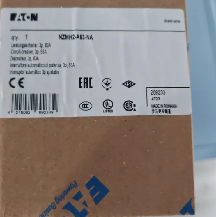 New Eaton Molded Case Circuit breaker NZMH2-A63-NA