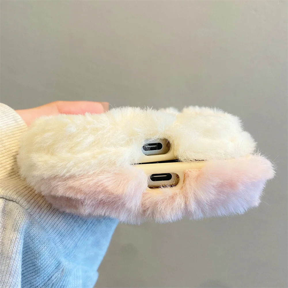 Plush Embroidered Lip Print Phone Case Suitable for iPhone 11 12 13 14 15 16 ProMax 14 15 16 Plus Lens holder Protection Case