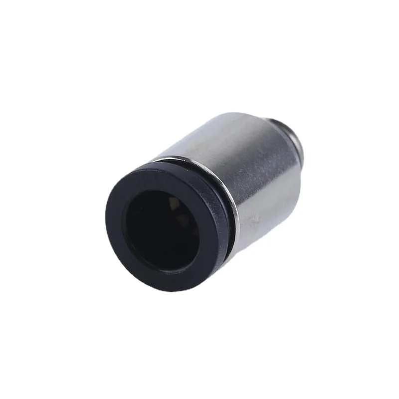 POC3/4/5/6mm-M3/M5/M6 01 Mini Pneumatic Fittings Round Thread Straight Through Air Pipe With Hexagonal Hole Micro