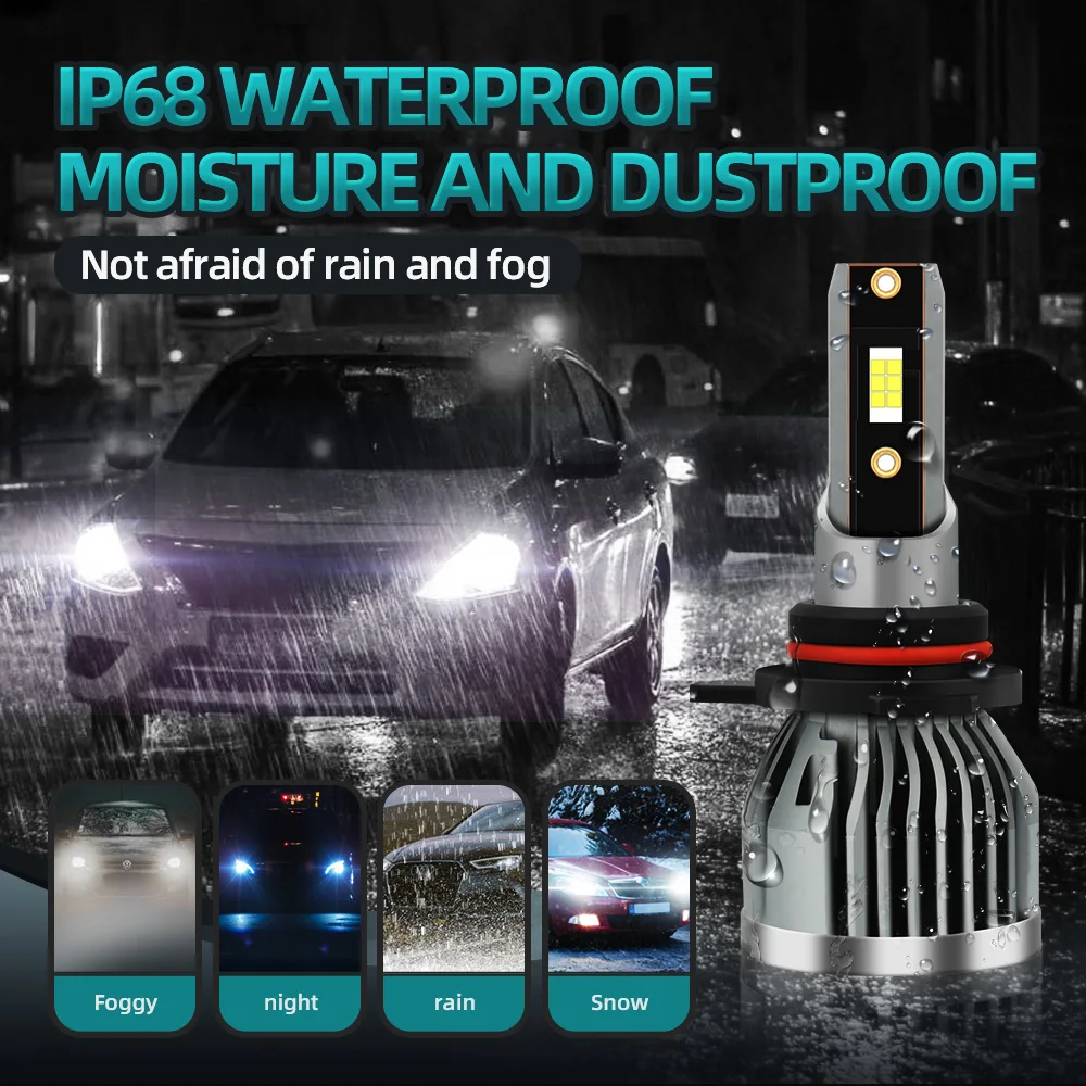 2 قطعة 9012 كومبو LED المصابيح الأمامية السوبر مشرق 6500 كيلو سوبر وايت 3570 CSP رقائق محرك داخلي مصابيح كهربائية #2