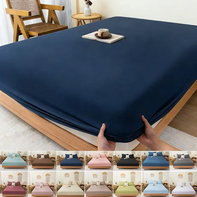 

Comfortable Bedspread,Soft Breathable Microfiber Fitted Sheet,Machine-Washable, Solid Color Minimalist Bed, Fits Most Bed Frames