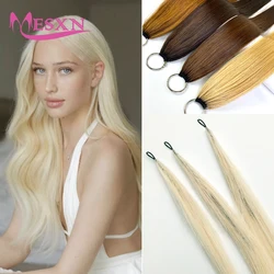 MESXN Feather hair extensions Human Hair 100% Real Natural Hair Comfortable and Invisible 16