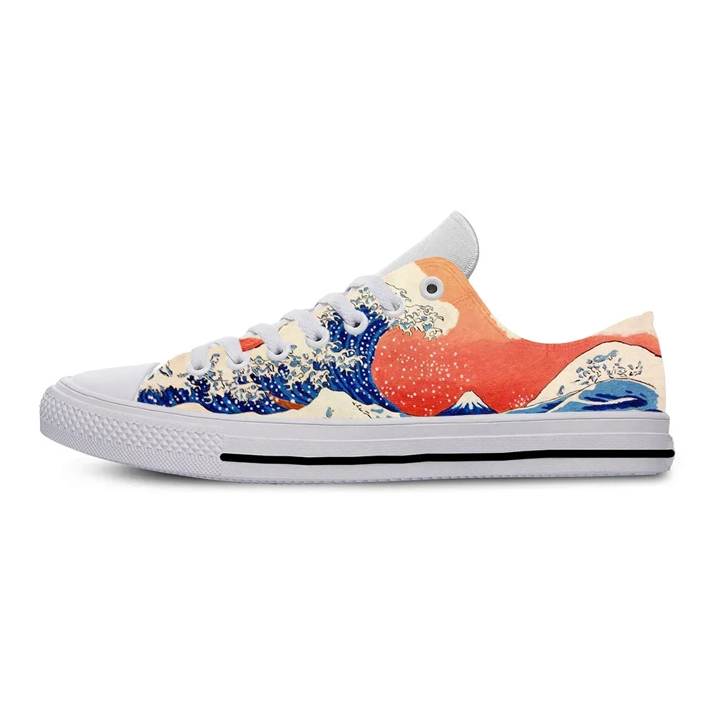 

Hot The Great Wave of Aesthetic Anime Fashion Cute Casual Shoes Breathable Men Women Sneakers Low Top Lightweight Board Shoes