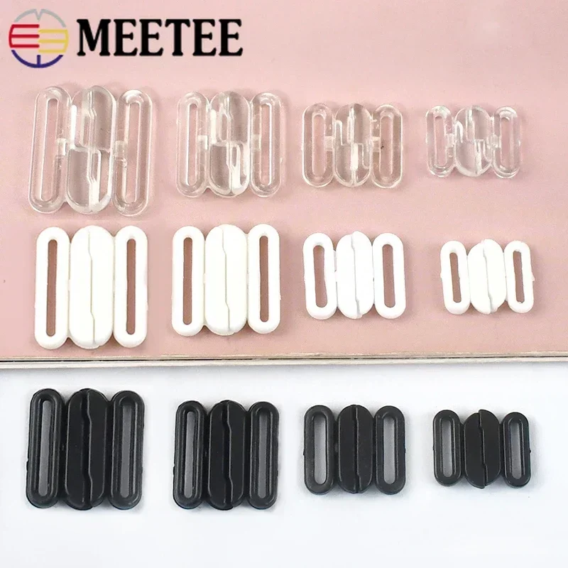 30/50Sets 10/12/15/20mm Plastic Bra Buckles Bikini Adjust Hook Maternity Nursing Underwear Front Closure Adjustment Snap Button