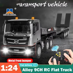 1:24 Huina RC Modello di camion piatto 9 canali Ingegnere in lega Veicolo 2.4G Auto telecomandata Rimorchio radiocomandato Regali di Natale