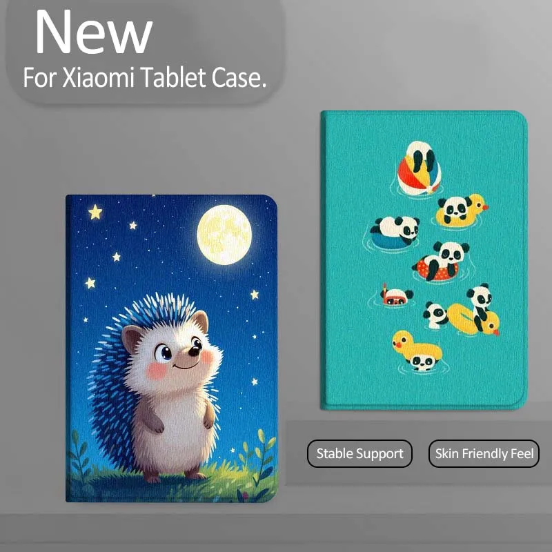 

Cartoon Hedgehog Night Sky Tablet Case For Xiaomi Redmi Mi Pad 4 5 6 7 8 K SE Mini Pro Plus Max 10.1 11.2 inch