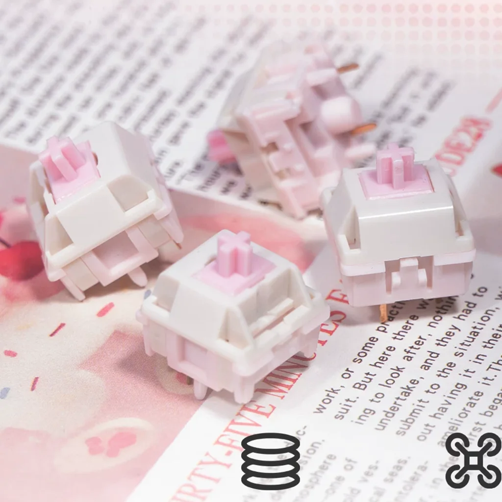 Interruptor NDIY x HMX Milk Cherry, NUEVO molde, 3.5mm Trip PA12 LY 45g, interruptor lineal para teclado mecánico, Mahjong Clacky Switches Gamer