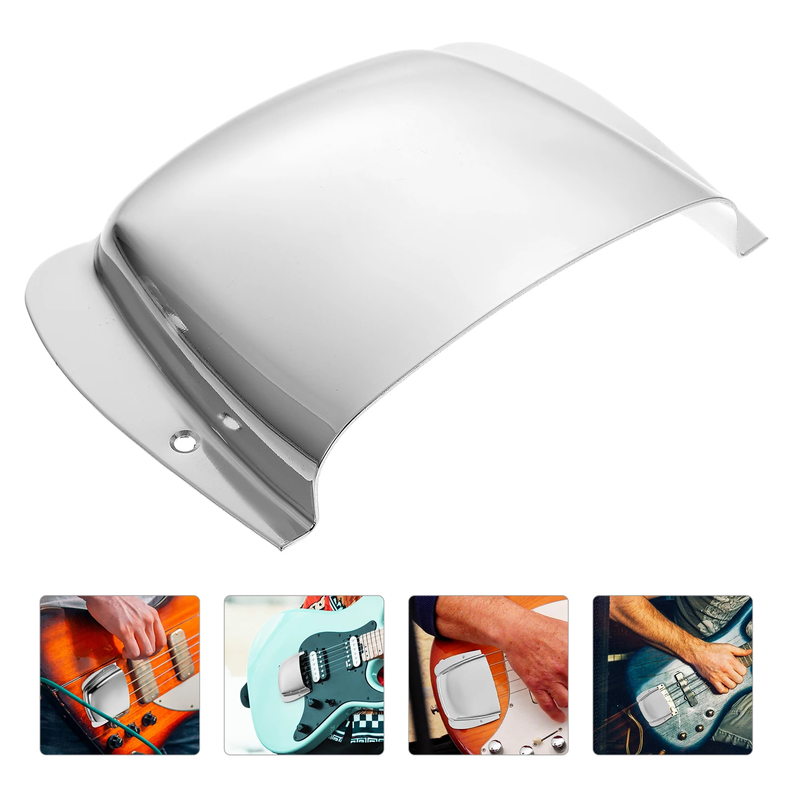 

Bass Guitar Accessories Protection Cover Zinc Alloy Bridge Safety Mask Protective Instrument Silver Durable Man
