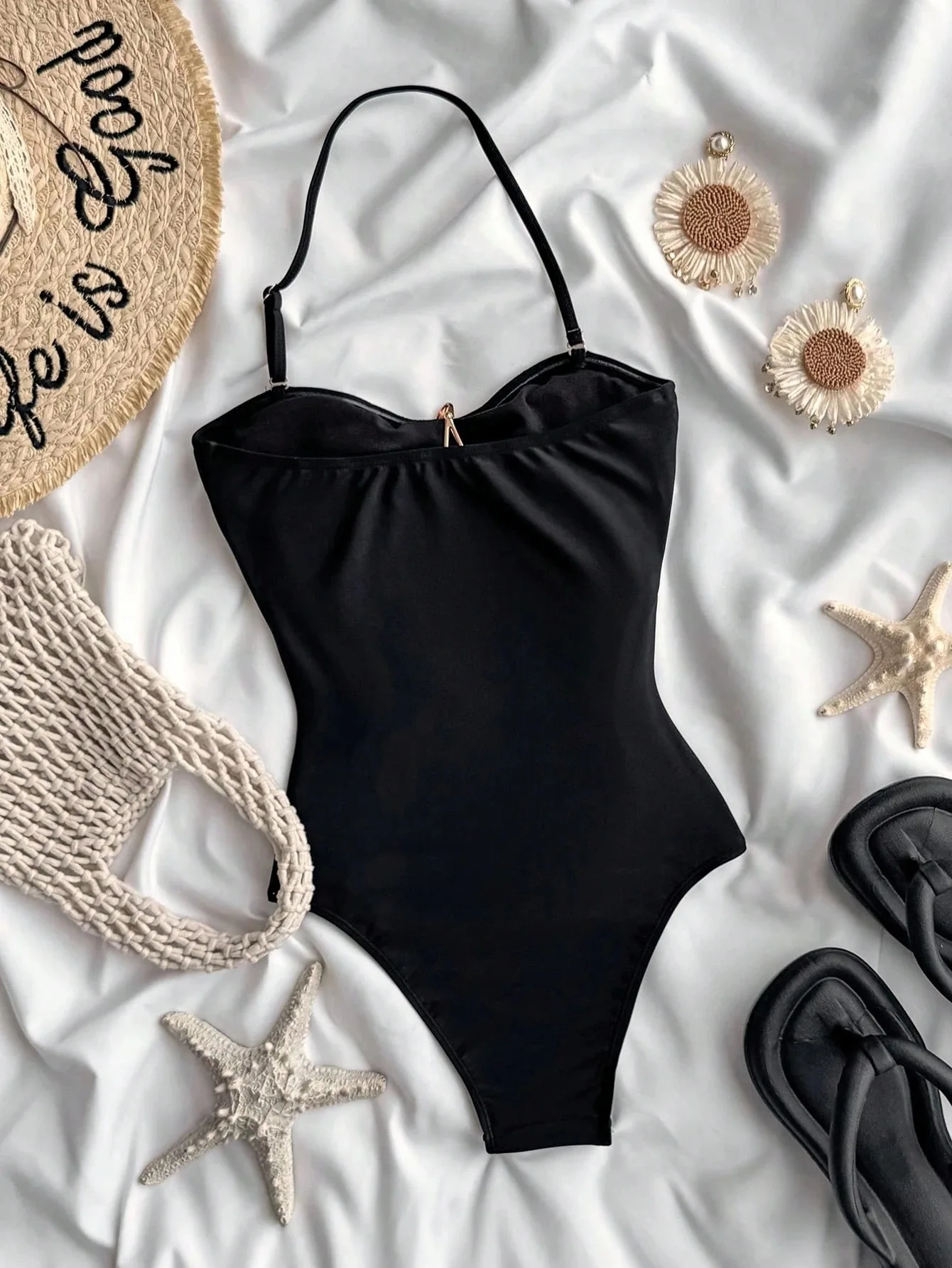 Girls One Piece Swimsuit Solid Color Star Cutout Children Swimwear Kids Bathing Suit for Girls 7-16 Years Rash Guard Beachwear