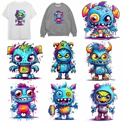 Cartoon Monster Cute DIY Iron-on Sticker For Clothes DTF Graffiti Patch Kids T-shirt Sticker Hoodie Jacket Custom Patch Washable