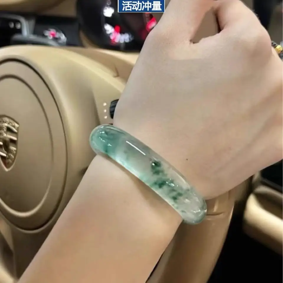 

Myanmar Round Bracelet Natural Jade Ice Jade bangle Small Jewelry Light Green Fashion Accessories Lucky Stone Gift for Mother