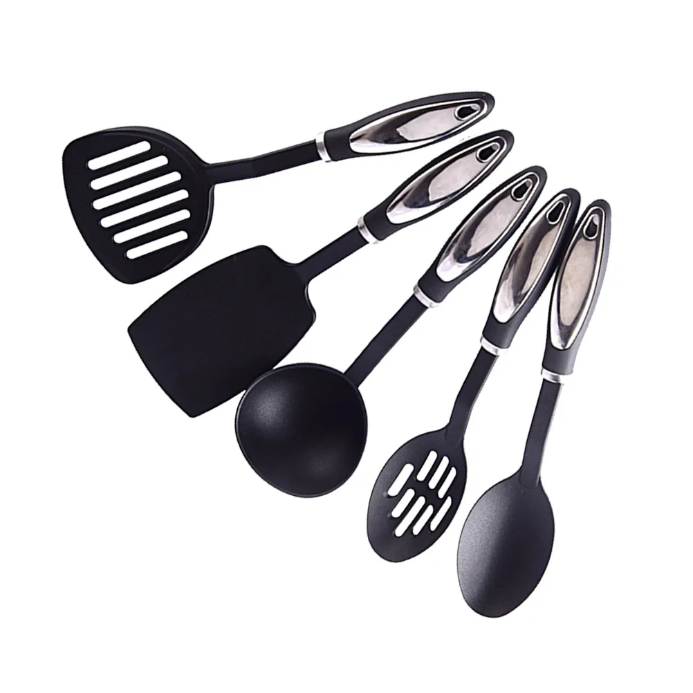 5pcs Kitchen Utensil Set Nylon Non-Stick Heat-Resistant Cookware Tools For Cooking Baking Soup Ladle Turner Colander Spoon Salad