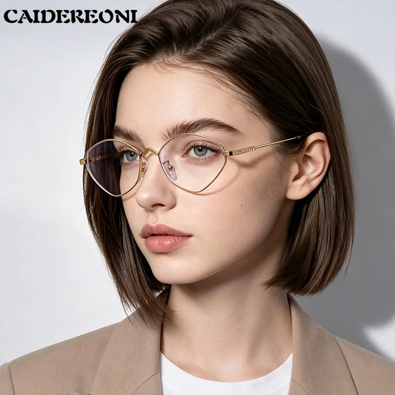 CAIDERONI Nouvelles Lunettes de Lecture Anti-Lumière Bleue pour Femmes, Design Œil de Chat, Verres Photochromiques Personnalisables sur Ordonnance LS507