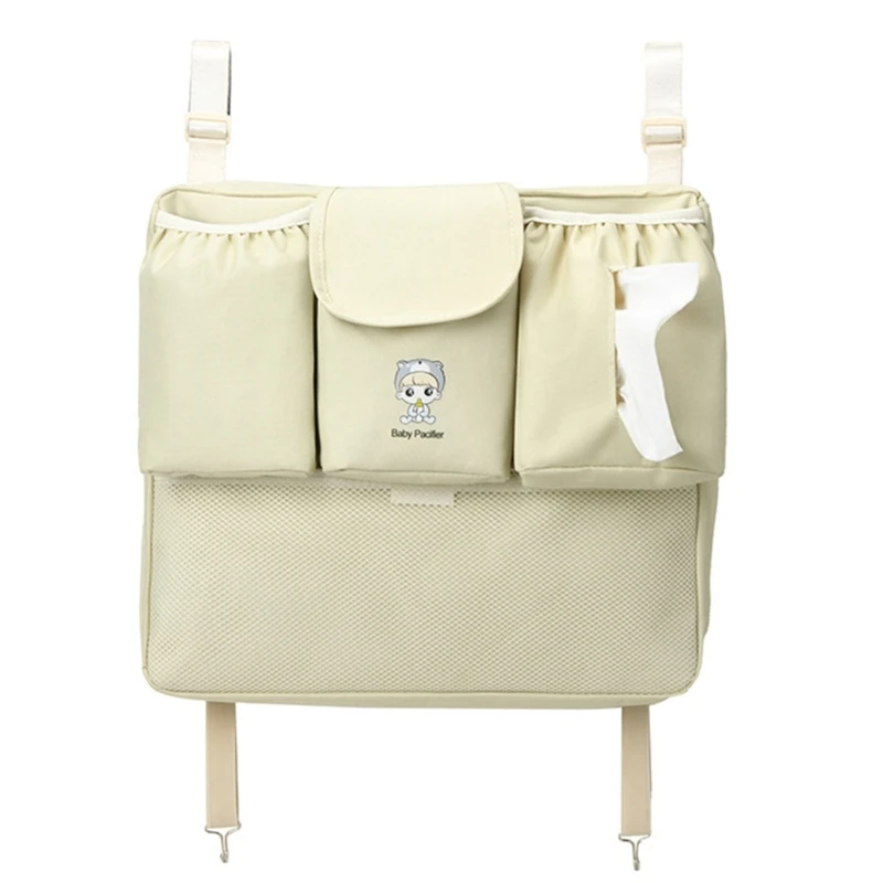 L5YF 3-Pocket Strollers Organiser Pushchair Hanging Bag Easy To Clean Oxford Cloth