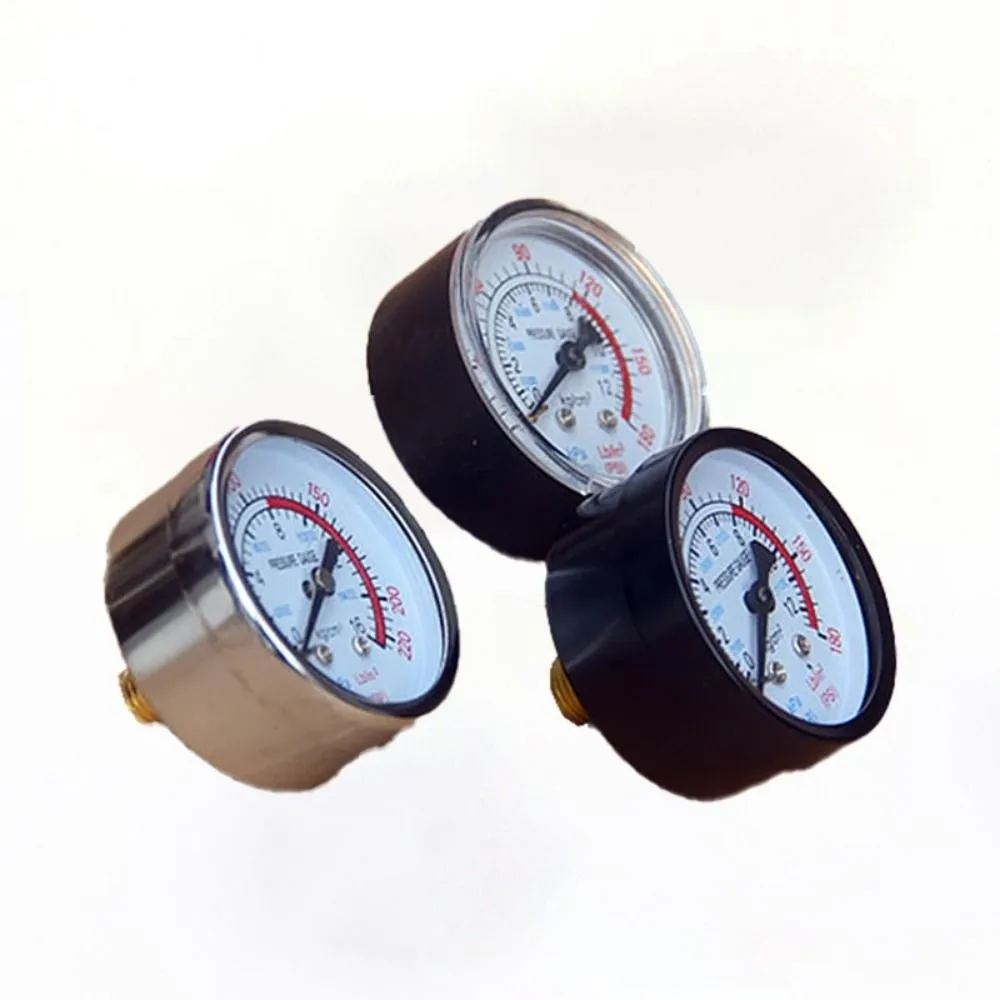 42/53mm Air Compressor Pneumatic Gauge 0-12Bar / 0-180PSI Thread 9.7/12.7mm Hydraulic Fluid Pressure Gauge
