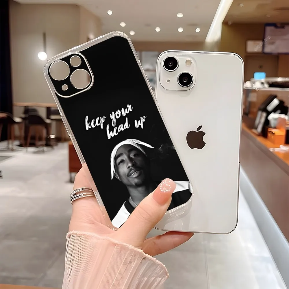 2pac Tupac Amaru Shakur Makaveli Phone Case Transparent for iphone 15 Plus 14 Pro Max 11 12 Pro 13 Mini 7 8 X XR XS SE Back Cove