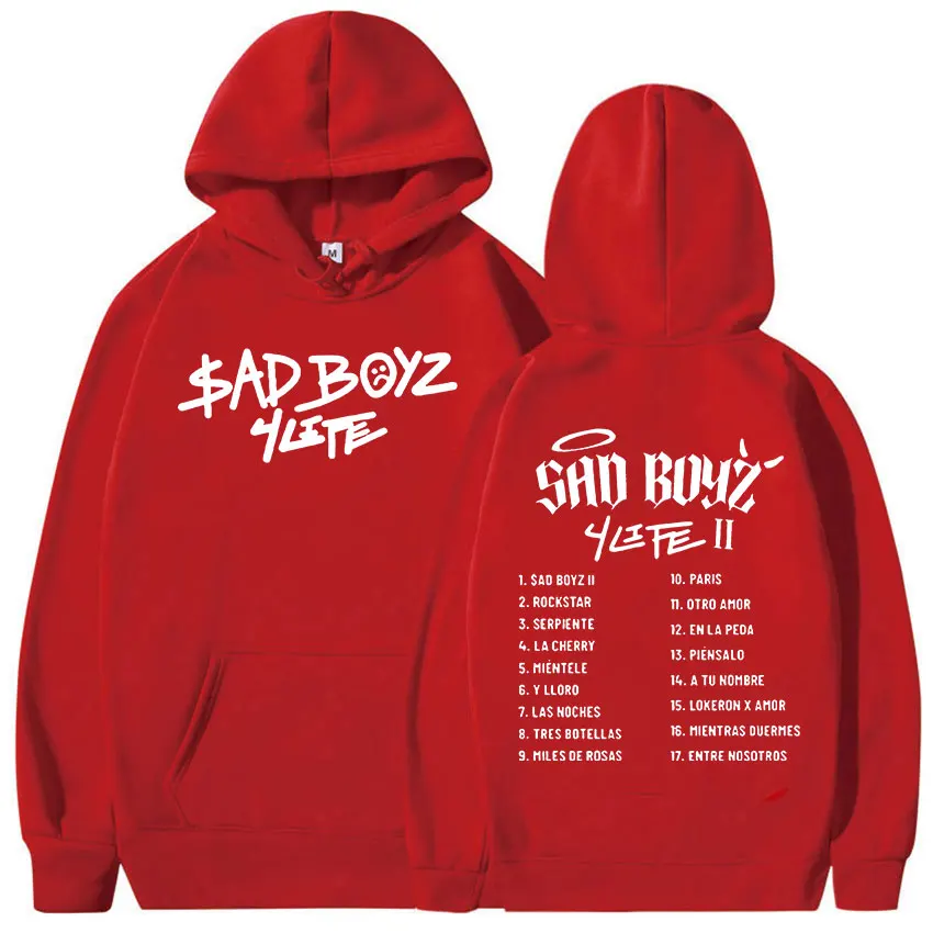 Boyz 4 Life Tour Junior H Sad Hoodie com capuz para homens e mulheres, pulôver Hip Hop Fashion, casual de grandes dimensões com capuz, 2024