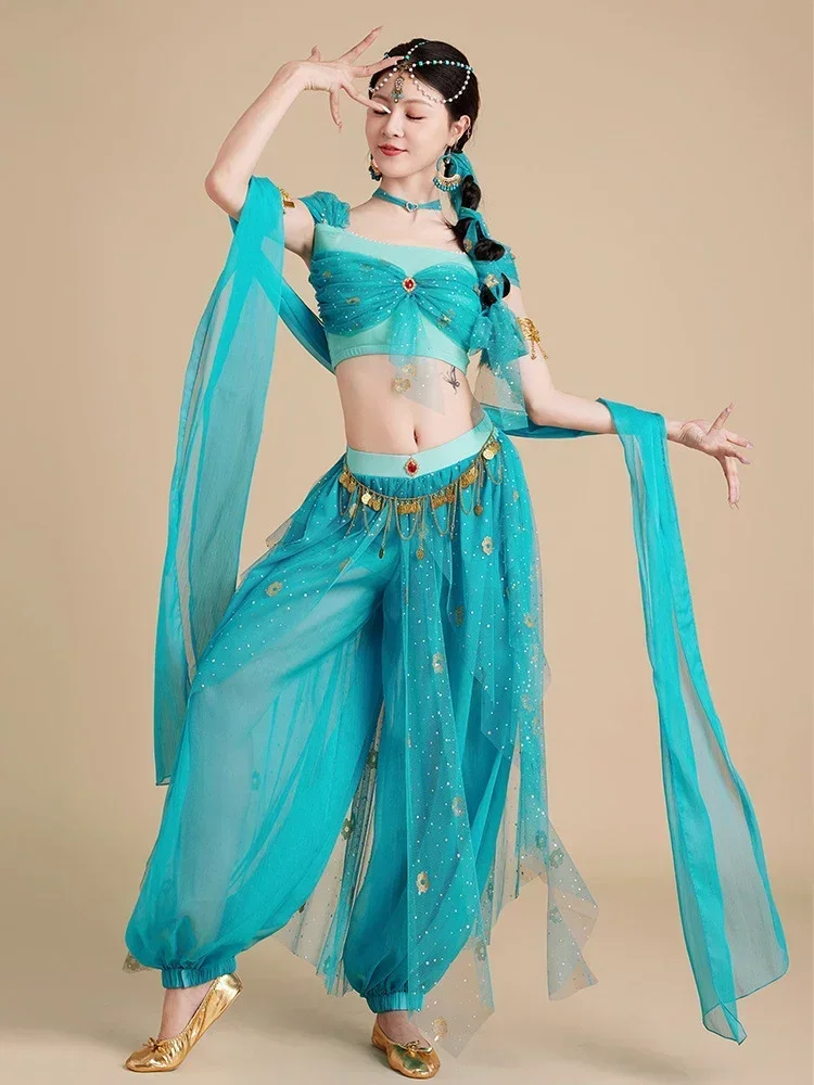 

Halloween Costume Aladine Jasmine Bollywood Costume Party Cosplay Princess Fancy Outfit Girls Festival Exotic Costumes Set