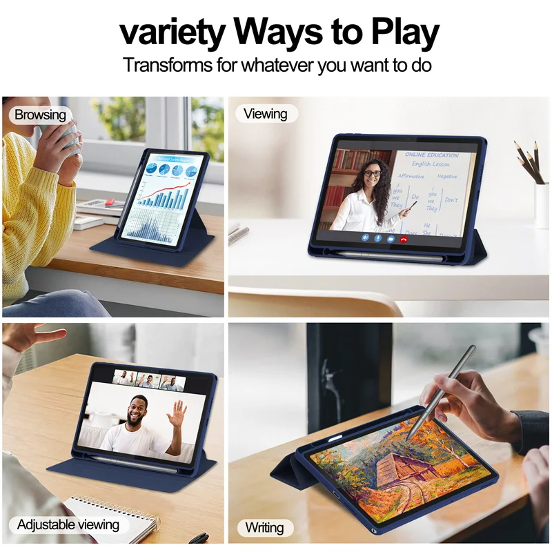 لينوفو تاب 10 1 2025 TB311FU 10.1 بوصة حافظة 360 دوران واضح الظهر لينوفو تاب TB311FU غطاء لوحي مع حامل قلم رصاص #2